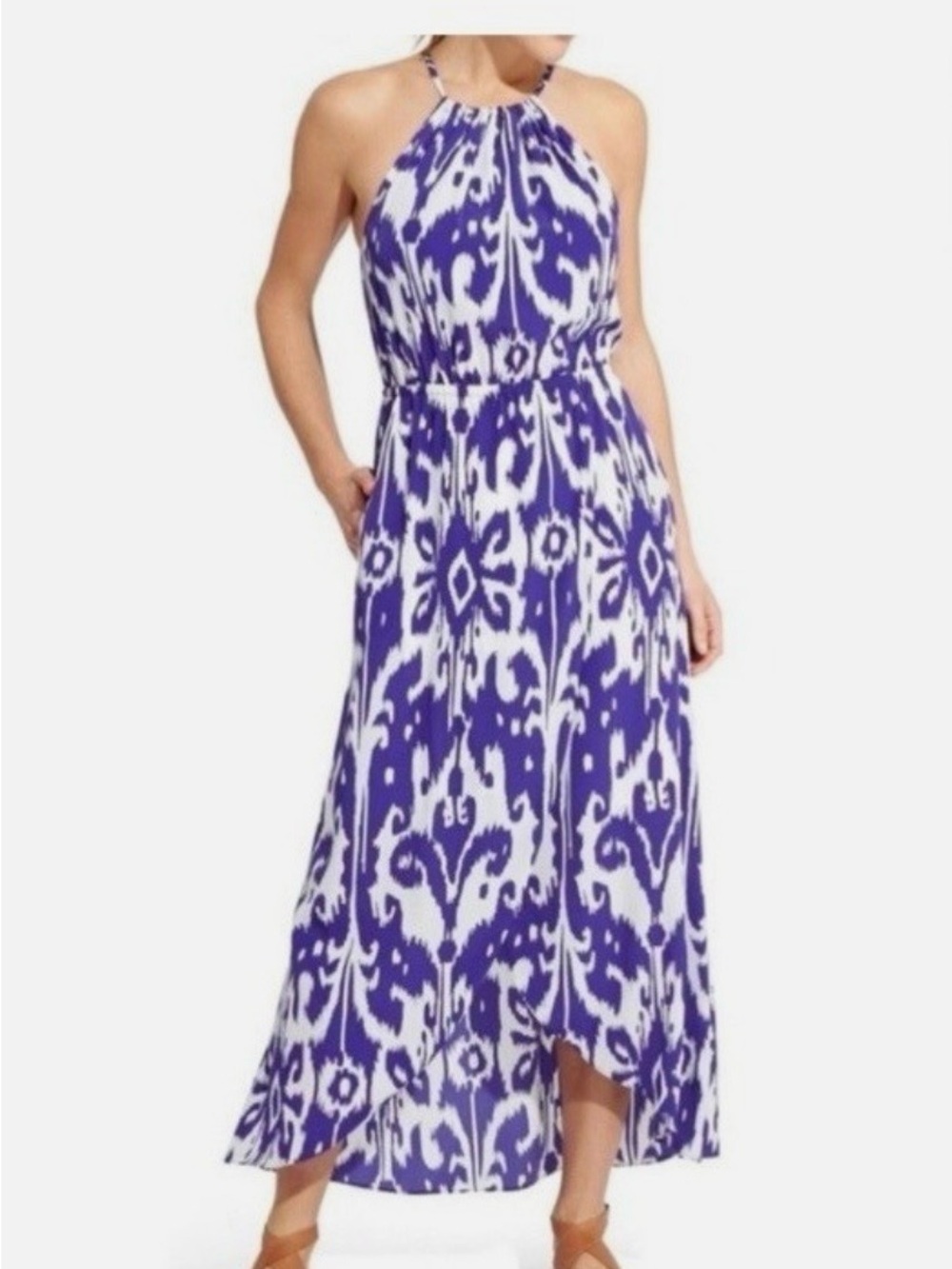 Athleta Bloom Ripple Maxi Dress Cobalt Blue